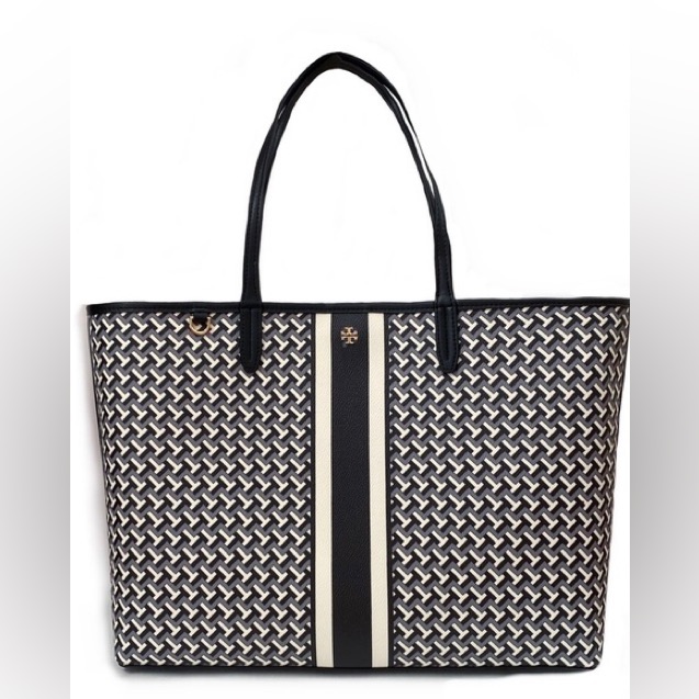 Tory Burch Tzag White/Cream And Black Tote Bag